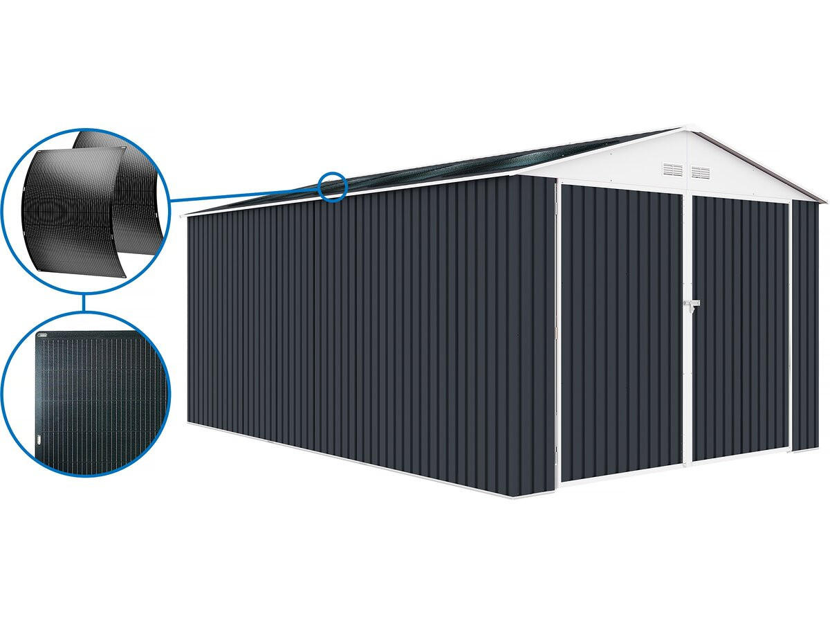 METALL-GARAGE PVC houston - Grau, Metall (70/310/470cm) - Habitat Garten