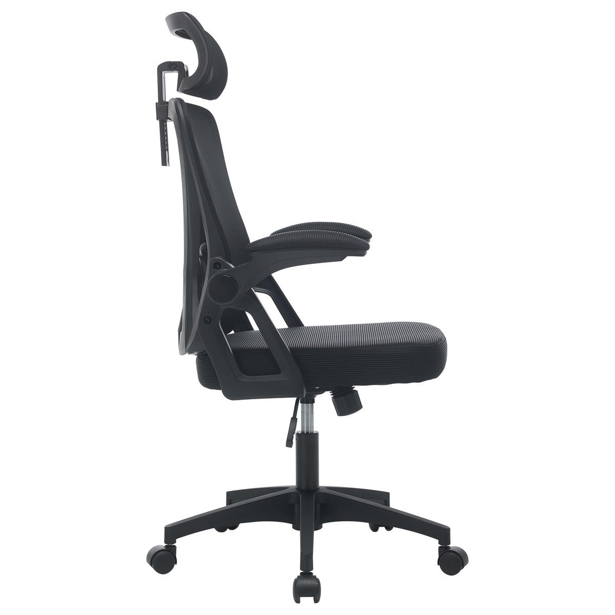 BÜROSTUHL Schwarz 58/65/108 cm - Schwarz, Metall (58/108/65cm) - PANGIVO