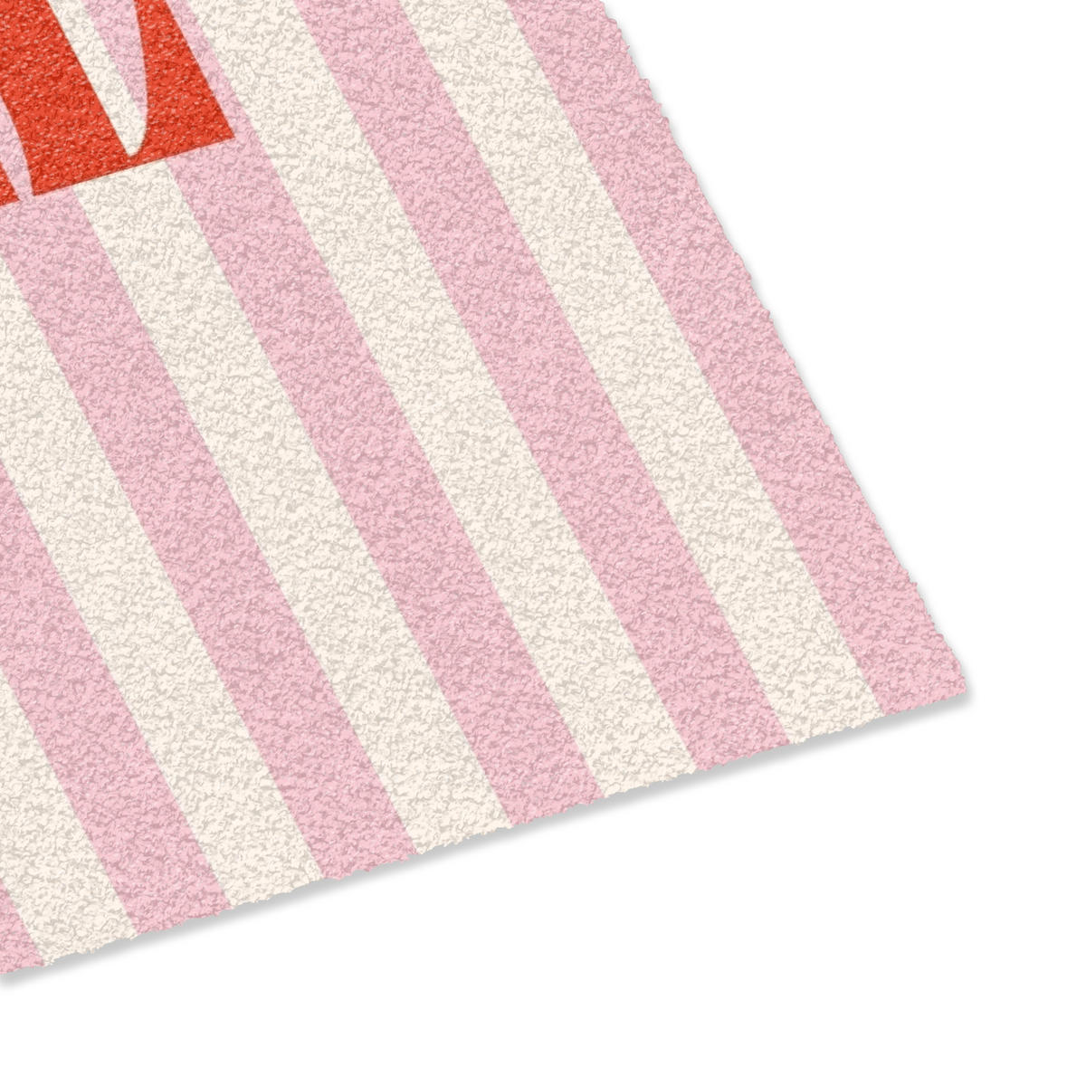 FUSSMATTE Zartrosa – Rot – Streifen – Chill 60x40 cm - Rosa, Kunststoff (60/0.4cm) - MuchoWow
