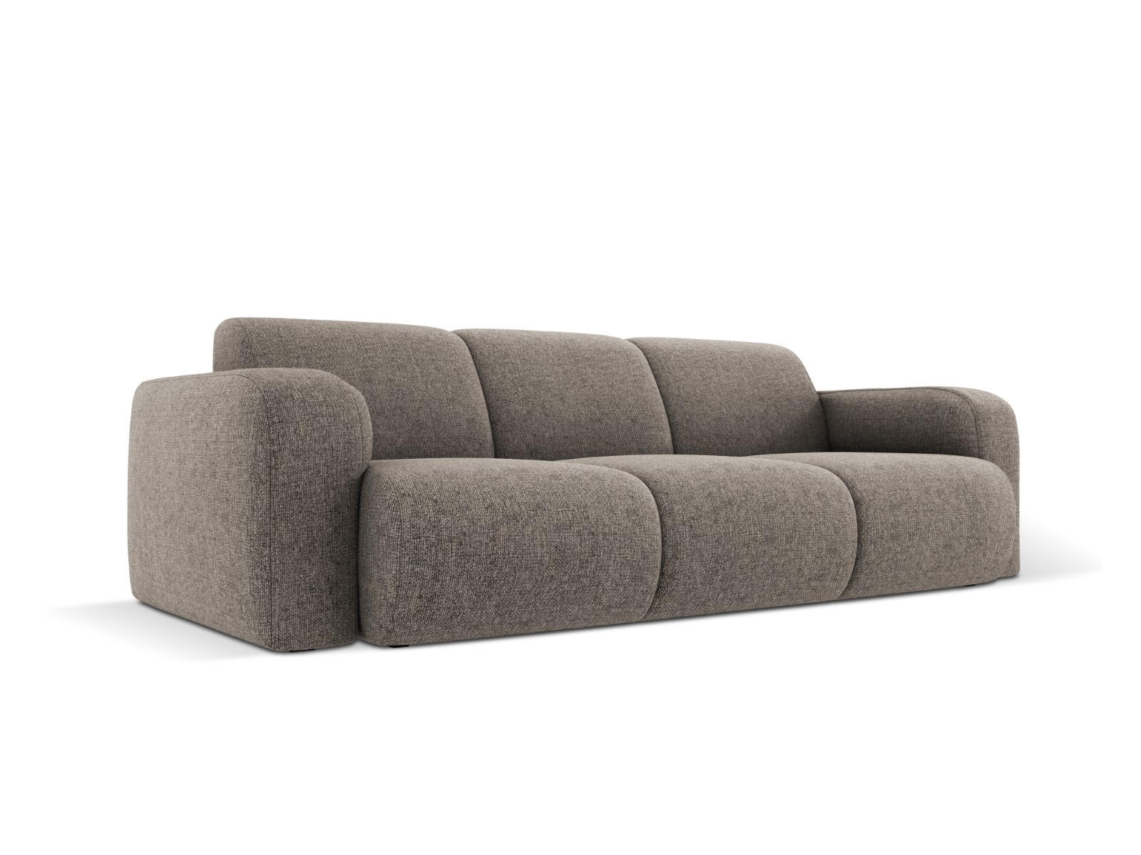 SOFA Molino aus Chenille-Stoff grau 3 Sitzplätze - Grau, Textil (95/72/235cm) - Micadoni