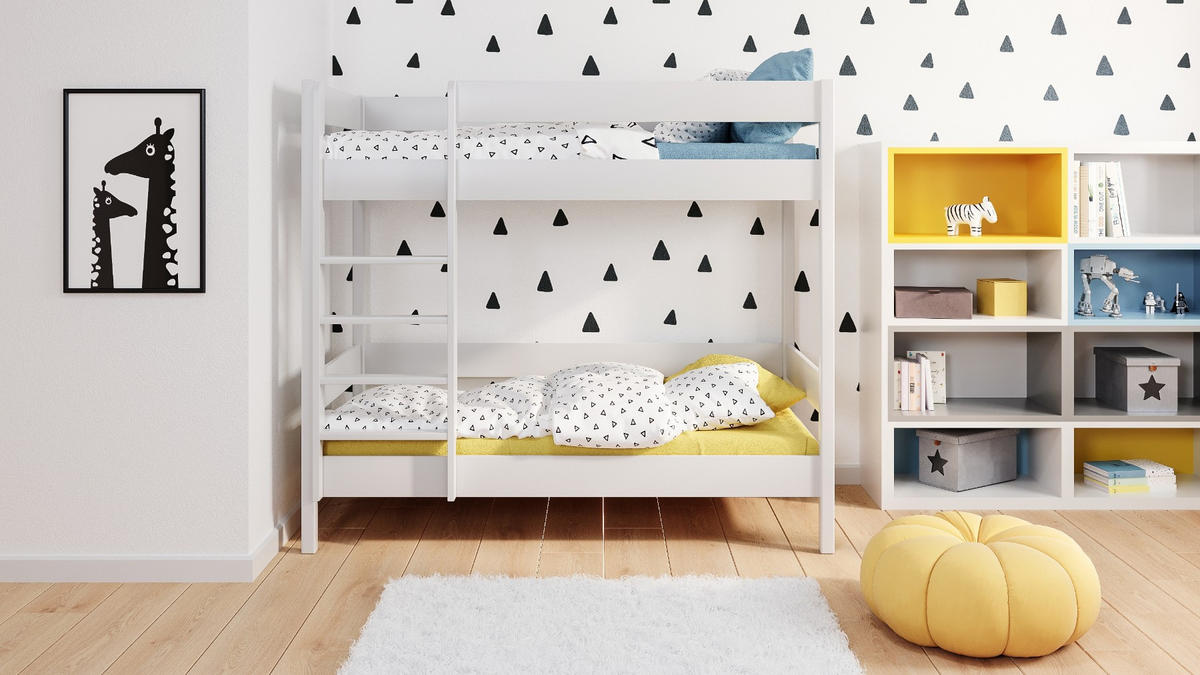 ETAGENBETT Diego 160x80 weiß - Weiß, Holzwerkstoff (80/160cm) - LUKDOM