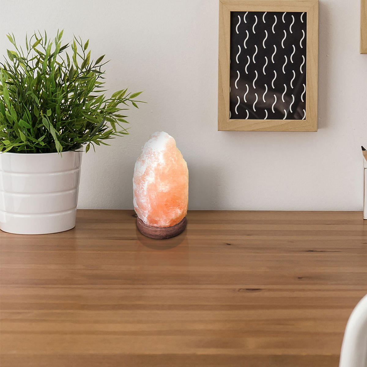 LED TISCHLEUCHTE Stone Braun - Braun, Holz (8.8/8.8/11.4cm) - Globo Lighting