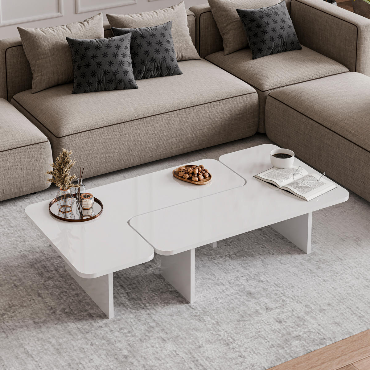 COUCHTISCH Toro Weiß - Weiß, Holzwerkstoff (89/58/28cm) - Decorotika