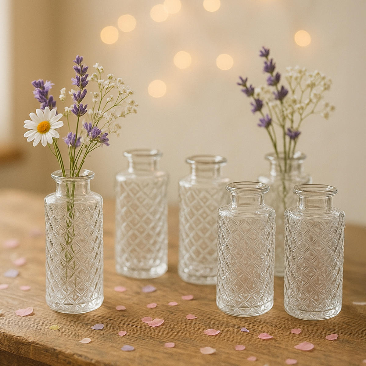 6xVASEN - Transparent, Glas (13cm) - Relaxdays