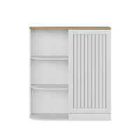MIDISCHRANK 68/25/76 cm aus MDF mit verstellbaren Einlegeböden Weiß/Eiche - Weiß, Holzwerkstoff (68/76/25cm) - Modenvie