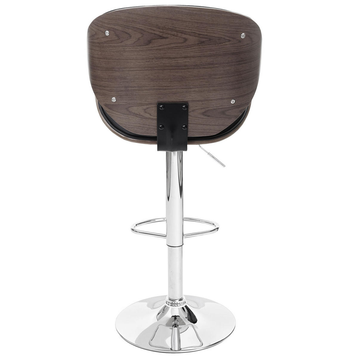 BARHOCKER höhenverstellbar mit Lehne Sitzhöhe 62-84cm Holz Bugholz Retro-Design Grau Kunstleder Schwarz - Grau, Kunststoff (49/116/47cm) - PROREGAL