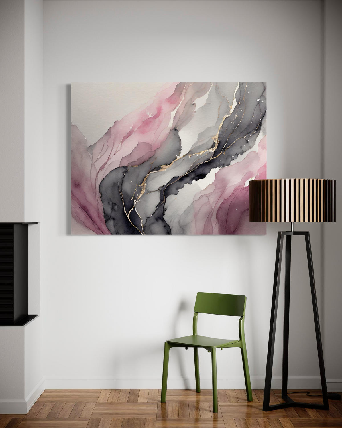 WANDBILD aquarell abstraktion rosa - Pink, Textil (60/40cm) - Feeby