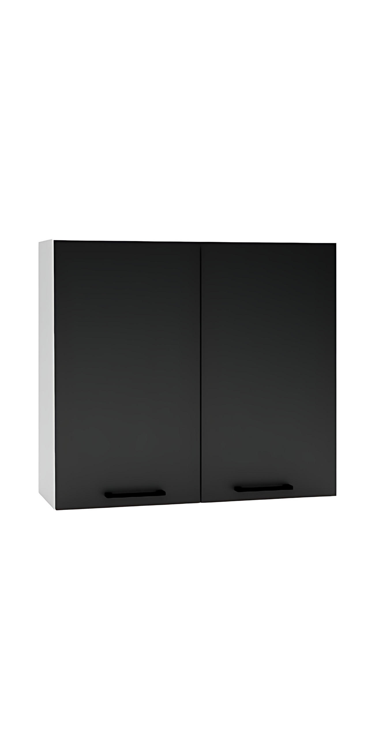 HÄNGESCHRANK W80 - Dnoria - Stilvolle Wandlösung - Schwarz, Holz/Metall (80/72/30cm) - ROYAL24_MARKT