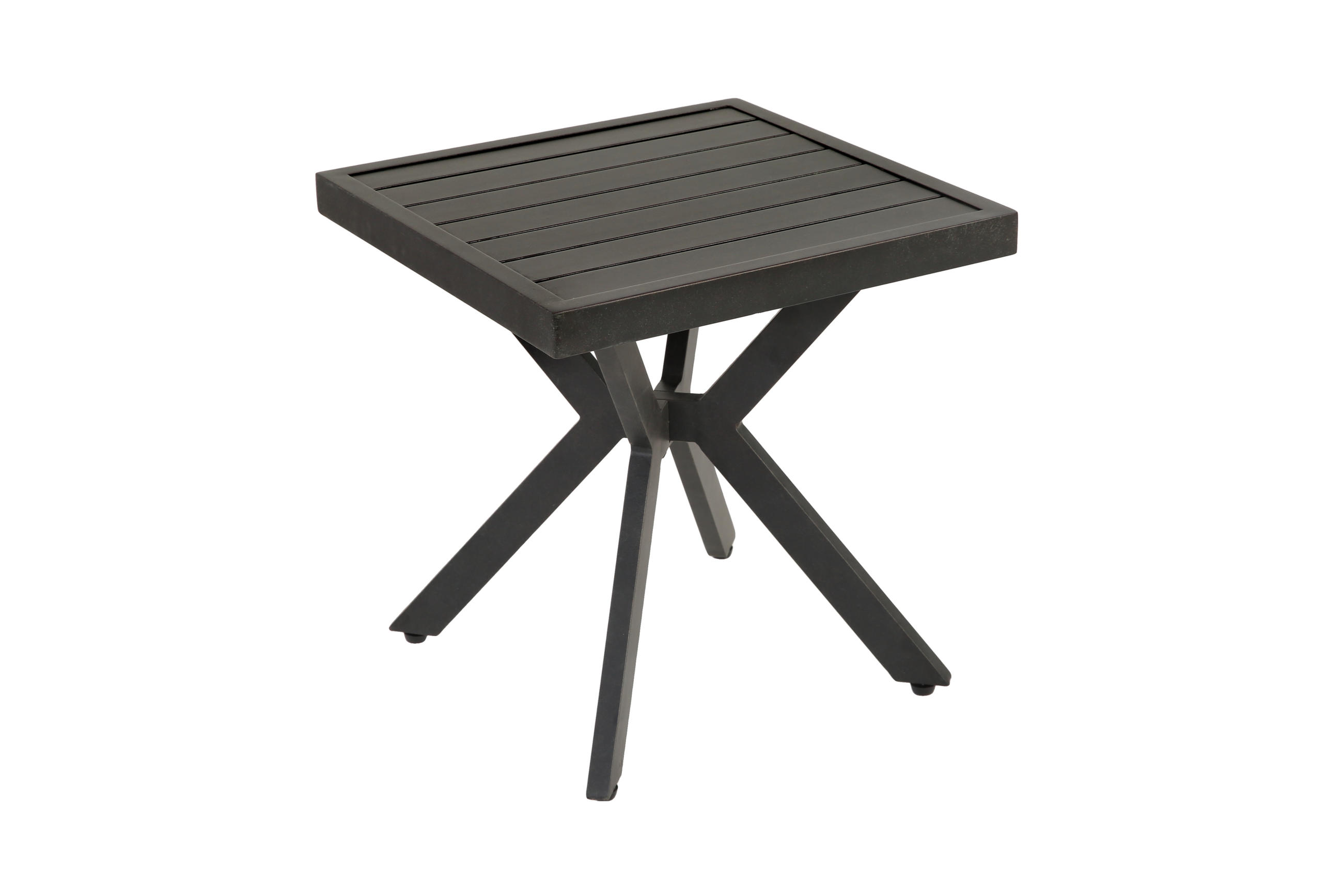 GARTEN BEISTELLTISCH Aluminium Dunkelbraun - Dunkelbraun, Metall (45/45/47cm) - ComfortXL