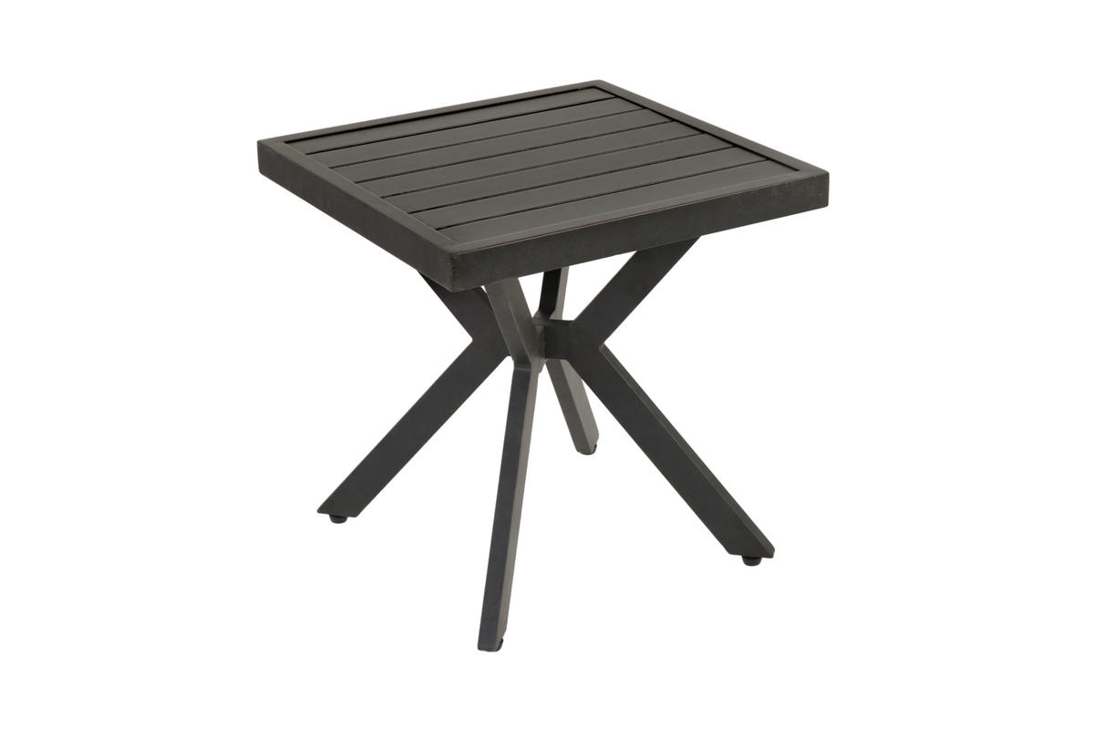 GARTEN BEISTELLTISCH Aluminium Dunkelbraun - Dunkelbraun, Metall (45/45/47cm) - ComfortXL