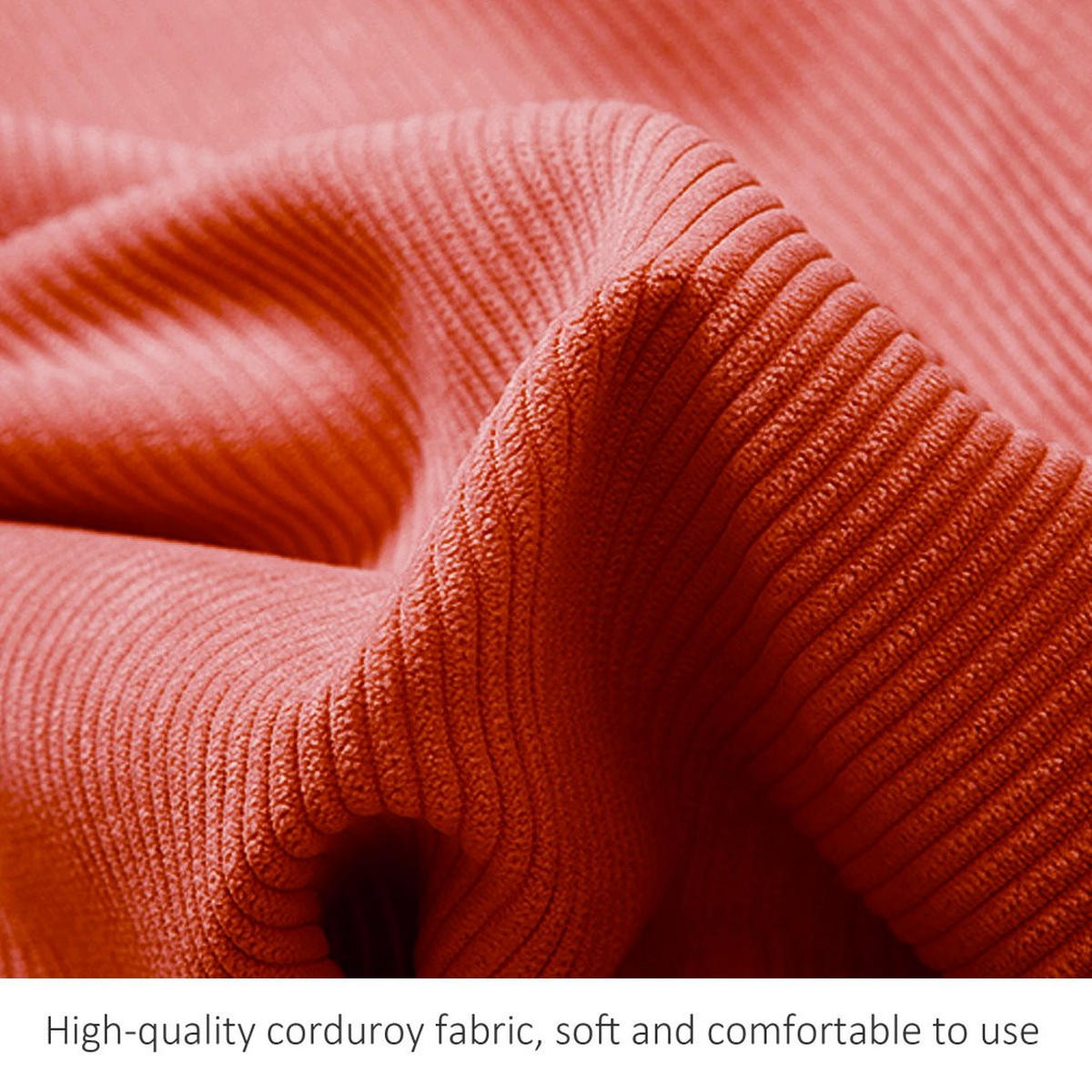 RÜCKENKISSEN für Bett Kord Orange 120 cm - Orange, Textil (50/120cm) - Vercart
