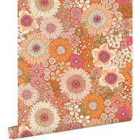 TAPETE Retro Blumen 53 cm x 10.05 m - Pink, Papier (53/1000cm) - ESTAhome