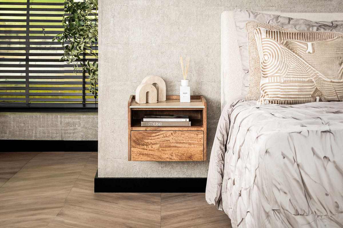 NACHTTISCH NORYN Holz Mango - Braun, Holz (40/30/35cm) - KAWOLA