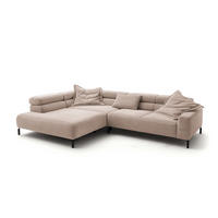 ECKSOFA MIT MOTORISCHEM SITZVORZUG DELIA Taupe Cord - Taupe/Schwarz, Textil/Metall (312/219cm) - KAWOLA