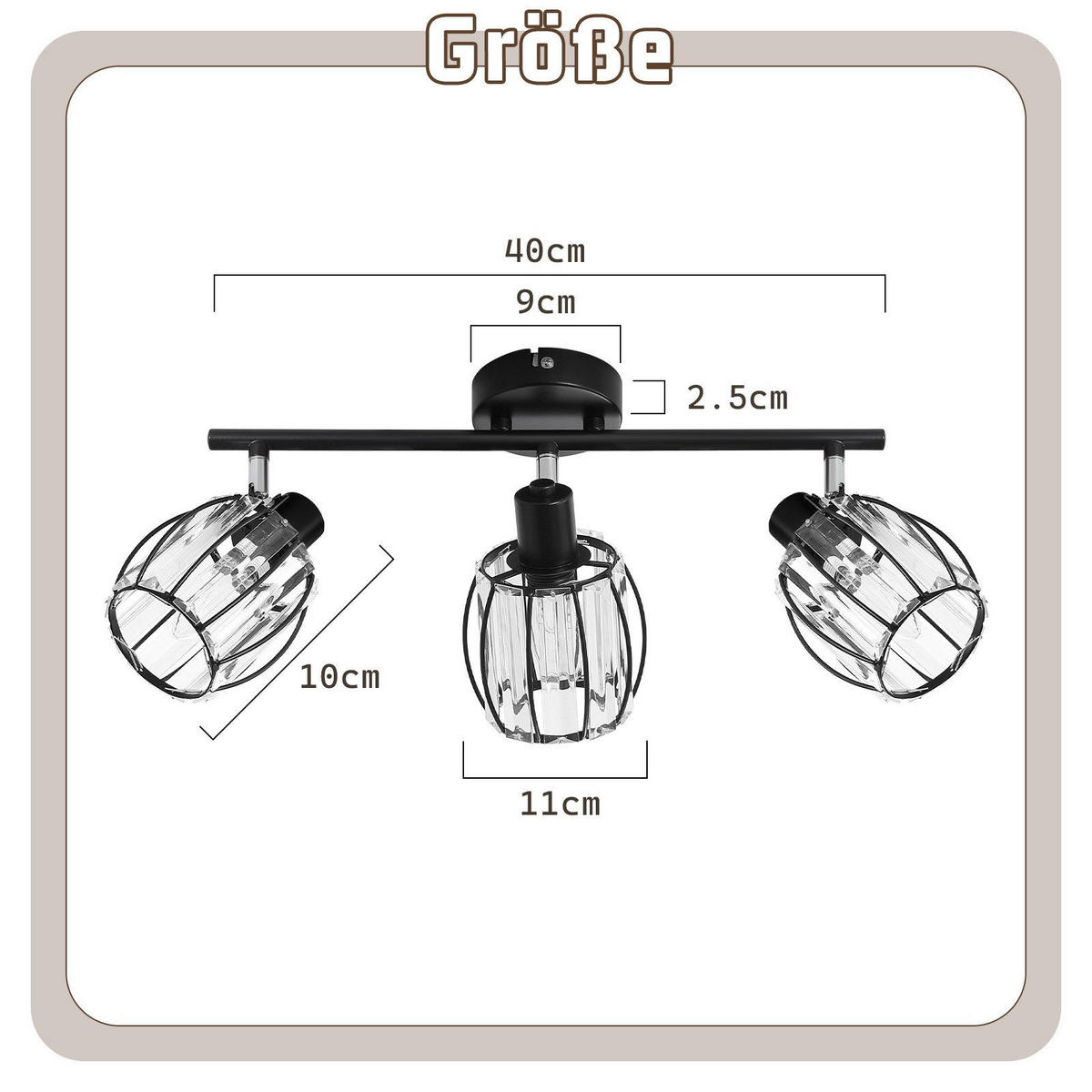 DECKENLEUCHTE Lewellen 40/16/21cm - Schwarz, Metall (40/16/21cm) - Nettlife
