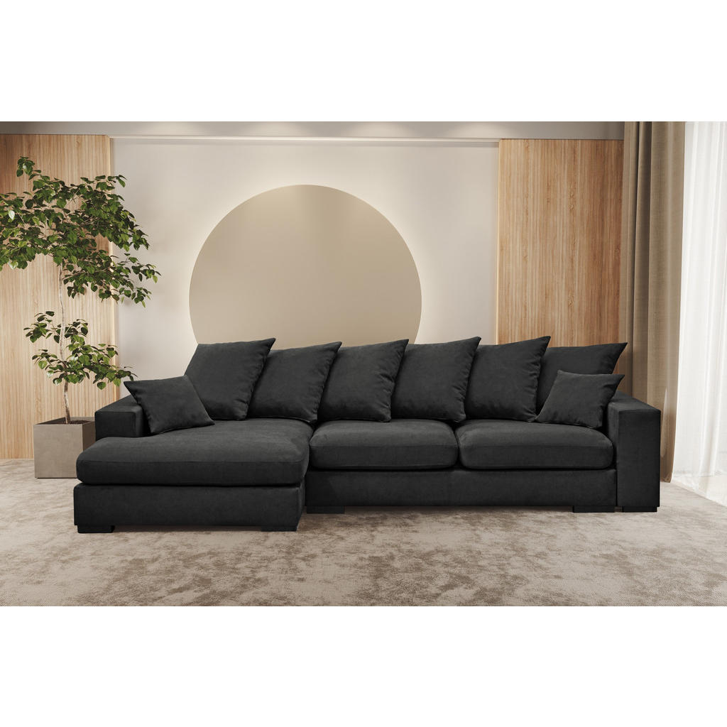 Thumbnail - Kaiser Möbel Ecksofa, Schwarz, Holz, L-Form, 285x155 cm, Wohnzimmer, Sofas & Couches, Wohnlandschaften, Ecksofas