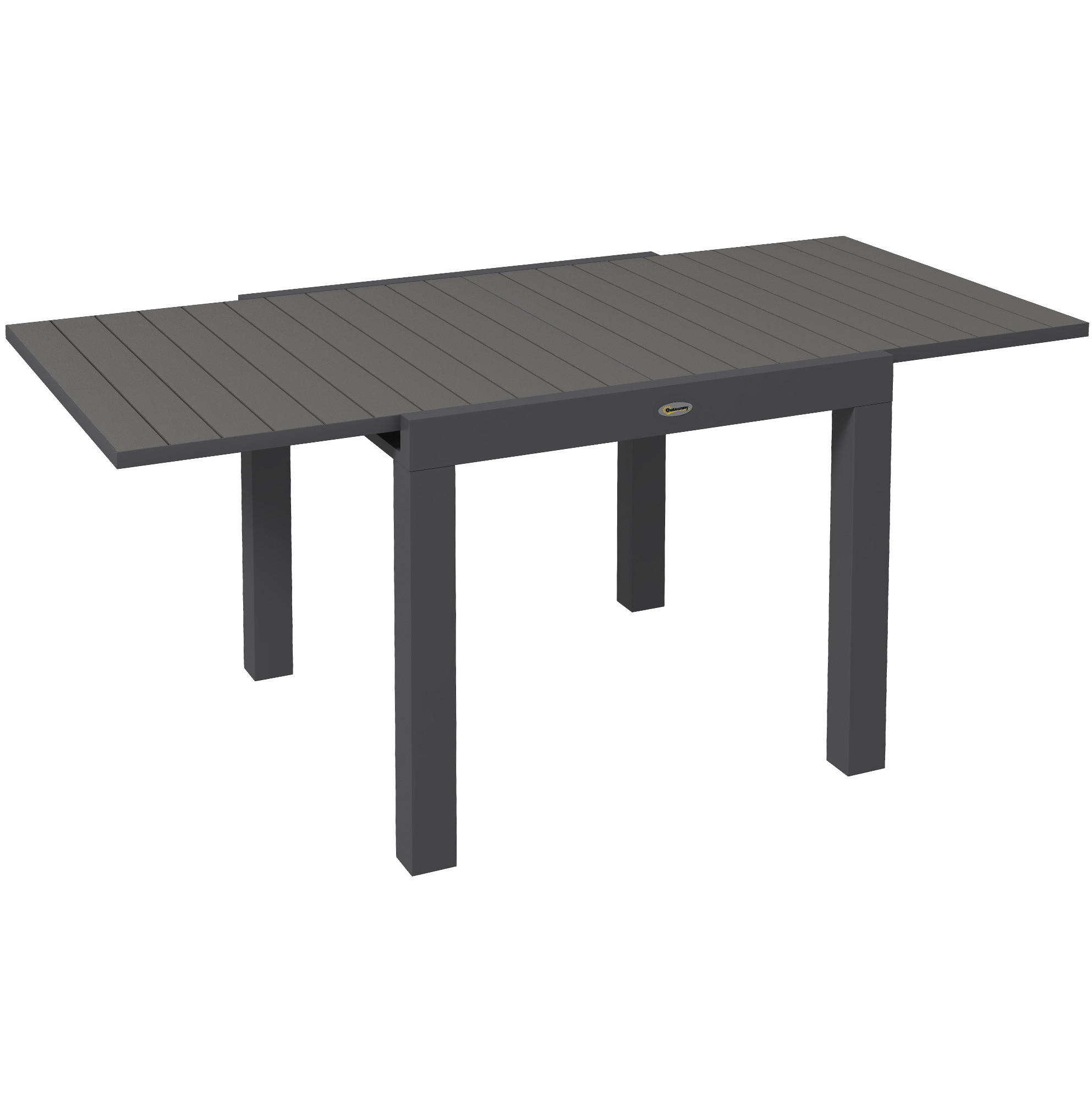 Modfu ZAHRADNÍ stůl z hliníku 81/162x80x75 cm šedý, rozkládací pro 6 osob s nastavitelnými nožkami