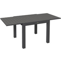GARTENTISCH aus Aluminium 81/162x80x75 cm Grau ausziehbar mit Lattenoptik und verstellbaren Fußstützen - Grau, Metall (162/80/75cm) - Modfu