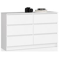 KOMMODE Weiß 120x40x77 cm - Weiß, Holzwerkstoff (120/77/40cm) - Akord