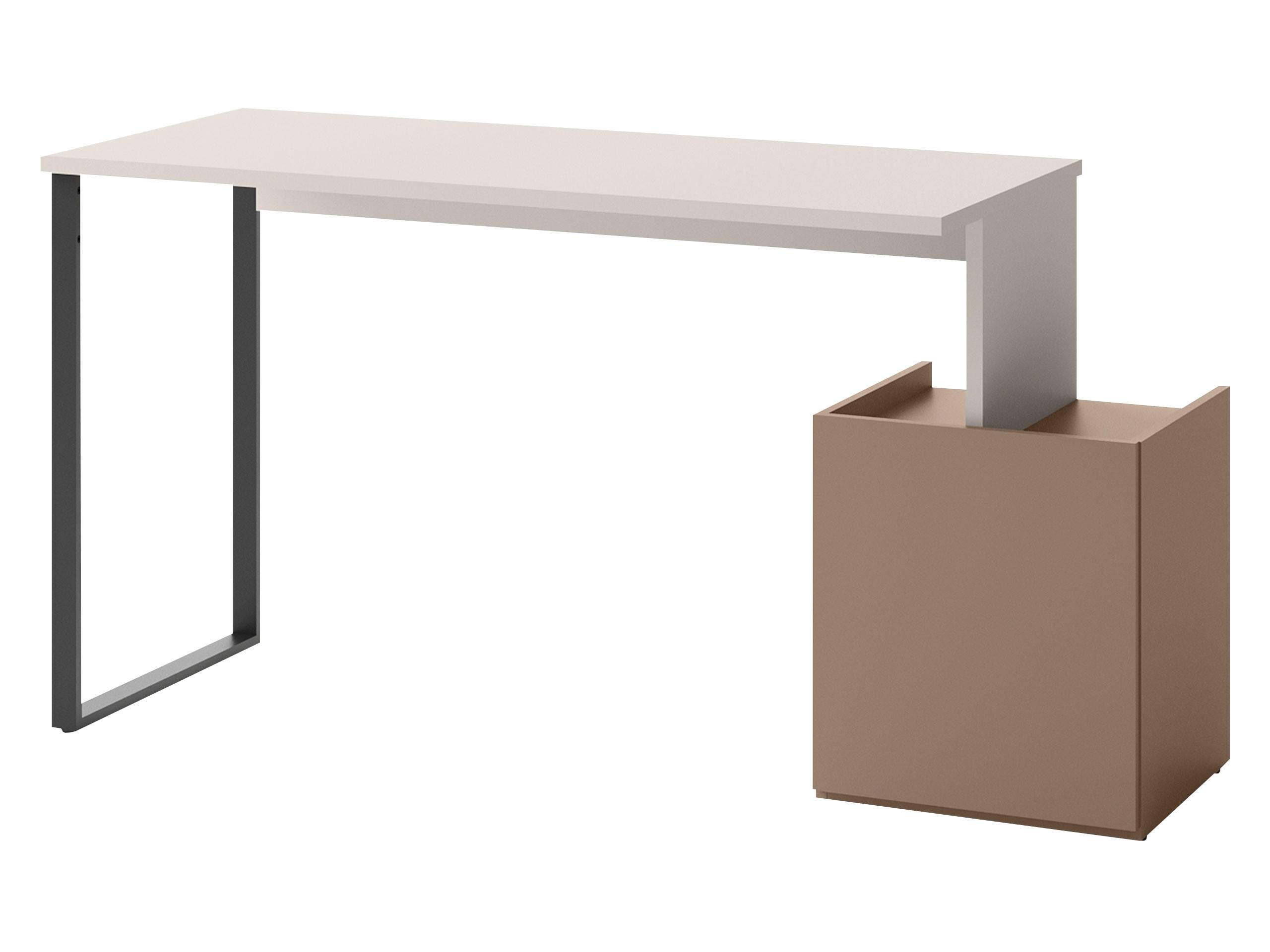SCHREIBTISCH Sigma 1D SG09 - Kaschmir/Trüffeleichefarben, Holzwerkstoff/Metall (55/163/77cm) - MIRJAN24