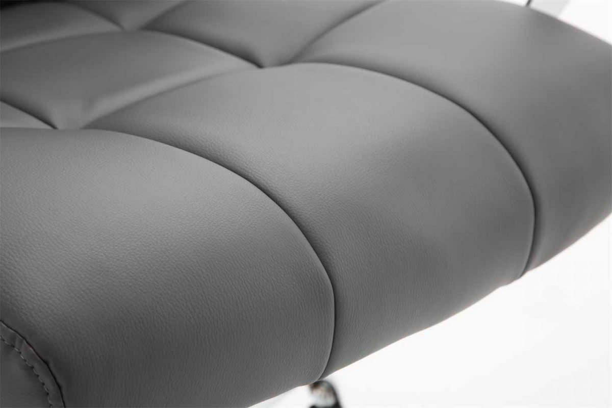 CHEFSESSEL Lederlook grau - Chromfarben/Grau, Textil/Metall (54/105/51cm) - CLP