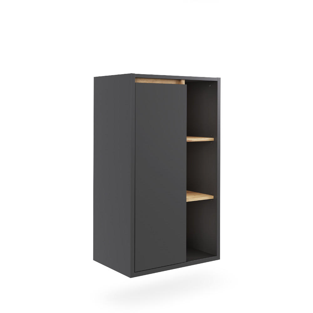 MIDISCHRANK Viola Grau/Artisan 50 x 86 cm mit offenen Regalen - Eiche Artisan/Grau, Holzwerkstoff (50/86/33cm) - Vicco