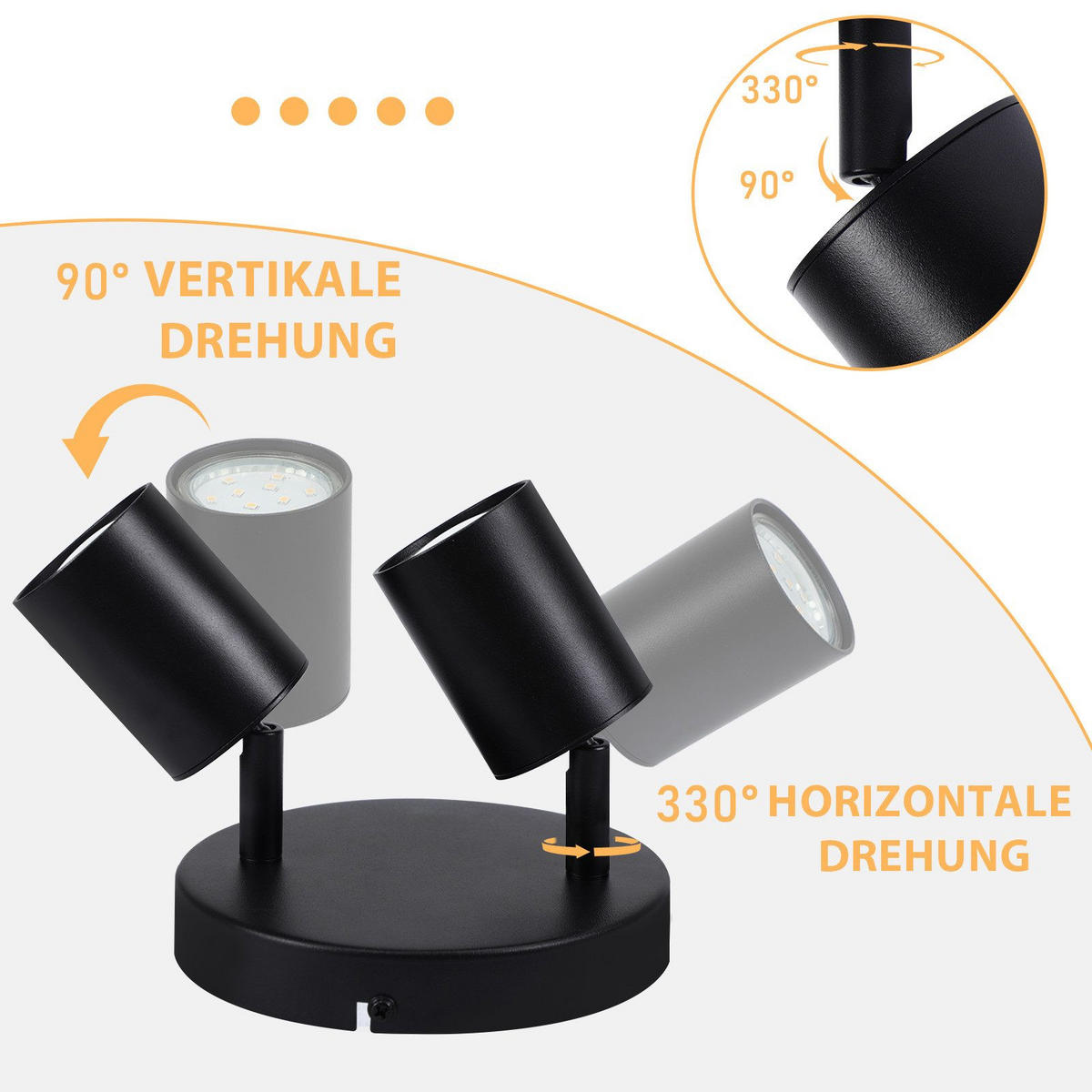 STRAHLER Belohnung 2-flammig 15/15/14.4 cm - Schwarz, Metall (15/15/14.4cm) - ZMH