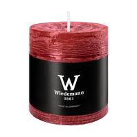 STUMPENKERZE Rustik Marble Style Bordeaux 80 x Ø 68 mm, 1 Stück - Bordeaux, Paraffin (7/8cm) - Wiedemann Kerzen