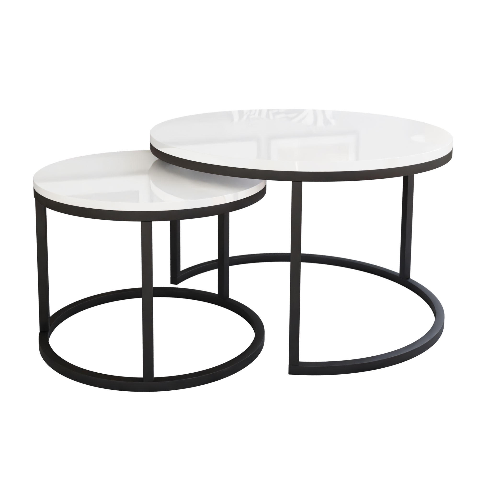 Lookway Couchtisch Weiß, Schwarz 70x48x70 cm