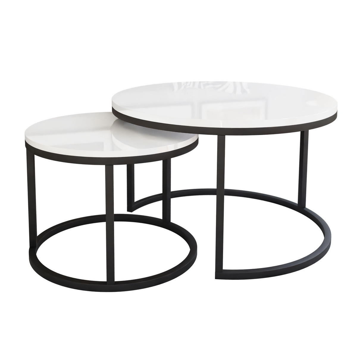 COUCHTISCH CIRI 2-in-1 Hochglanz - Schwarz, Holzwerkstoff (70/70/48cm) - Lookway