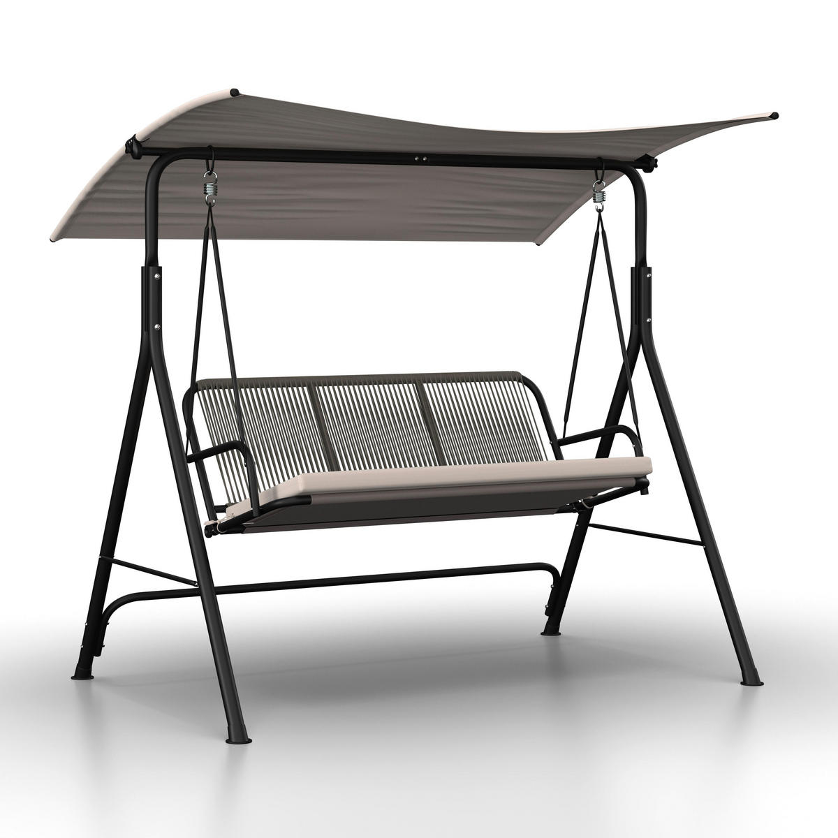 HOLLYWOODSCHAUKEL Savanna Hellgrau Outdoorstoff/Metall - Hellgrau, Metall (1/162/120cm)