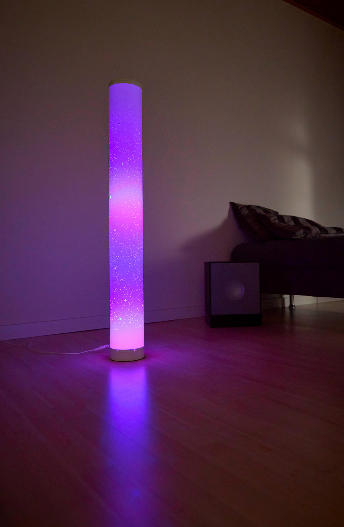 LED-LICHTSÄULE Northpoint DIY 103 cm RGB & Warmweiß Dimmbar Soundsensor Fernbedienung - Weiß, Kunststoff (13/13/104cm) - Northpoint