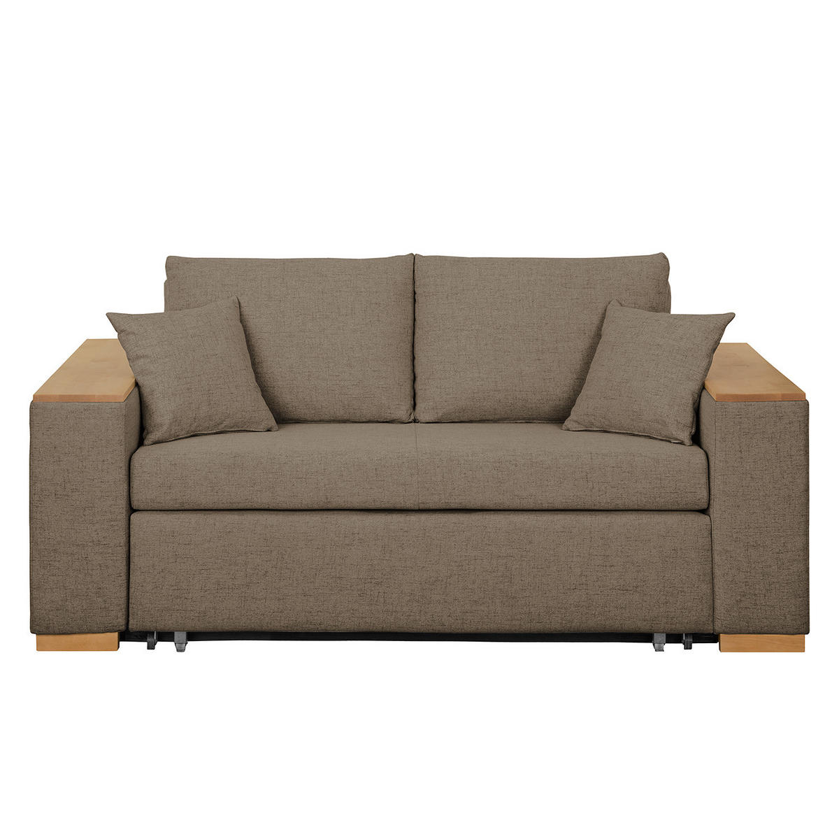 SCHLAFSOFA mit XL Armlehne - Braun, Textil (196/90/90cm) - home24