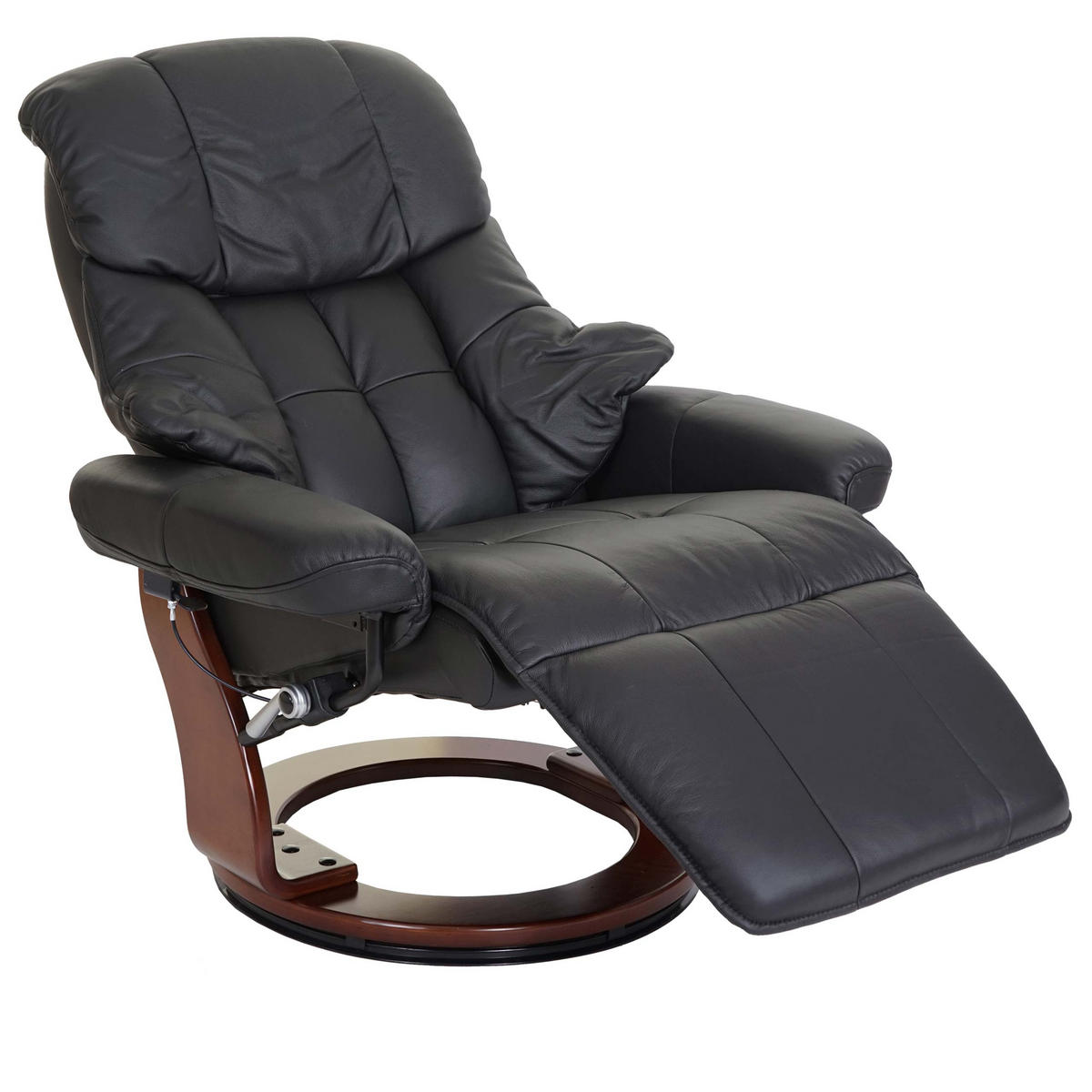 RELAXSESSEL 2 Schwarz - Schwarz, Leder (90/105/82cm) - MCA