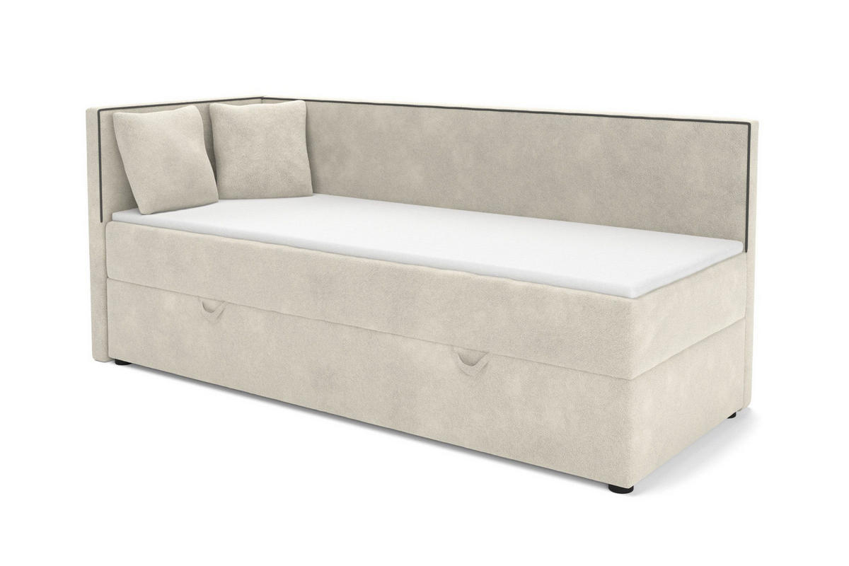 BOXBETT GINA 100/200 in Boucle Beige H3 - Beige, Holz/Holzwerkstoff (100/200cm) - Deine Möbel 24