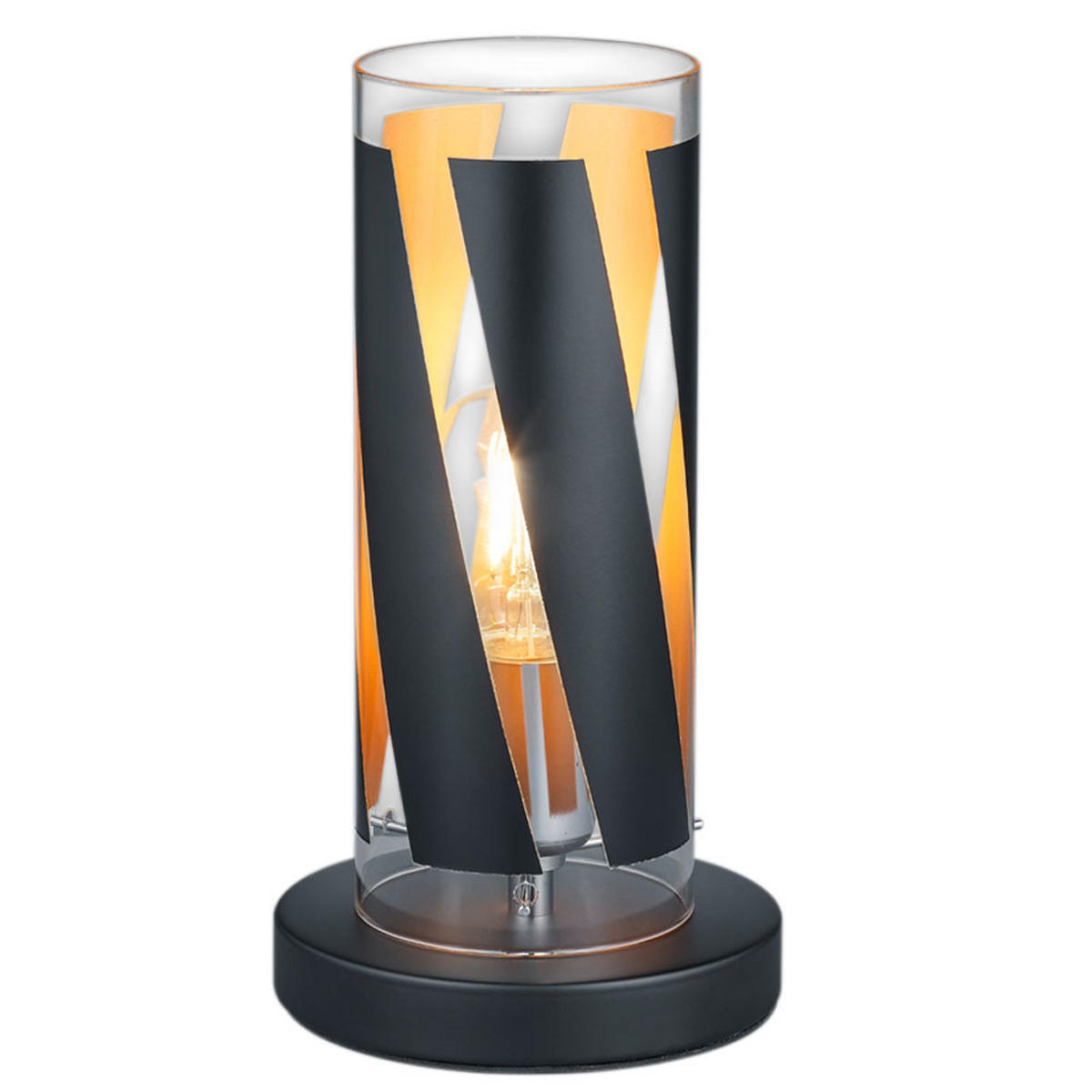 TISCHLEUCHTE Farina Schwarz Matt Glas - Schwarz, Glas (12/12/27.5cm)