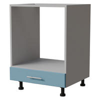 HERDUMBAUSCHRANK Bari D11K/60 Grau / RAL 5024 pastellblau 60 / 50 / 82cm - Blau/Grau, Holz/Holzwerkstoff (60/82/50cm) - Feldmann-Wohnen