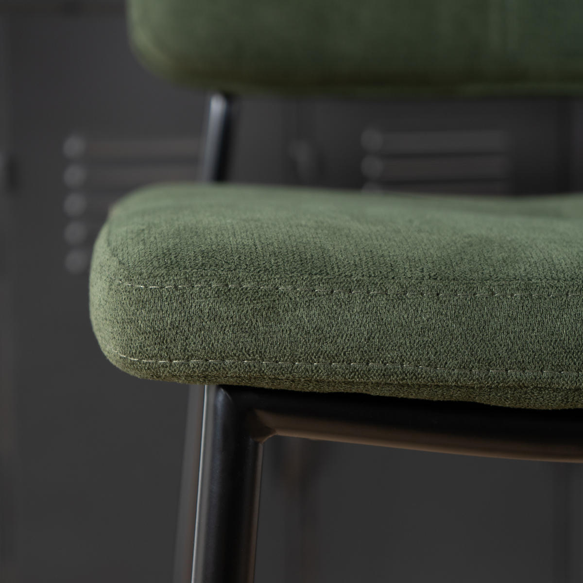 BARHOCKER-SET 4 Stück in Eisen Stoffbezug, Green - Grün, Textil (46/102/52cm) - Meubles Cosy