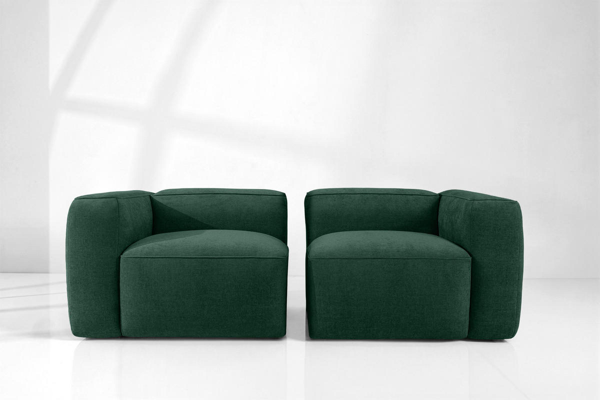 2-SITZER SOFA FUBBO, Dunkelgrün - Dunkelgrün, Holz/Holzwerkstoff (210/73/96cm) - KONSIMO®