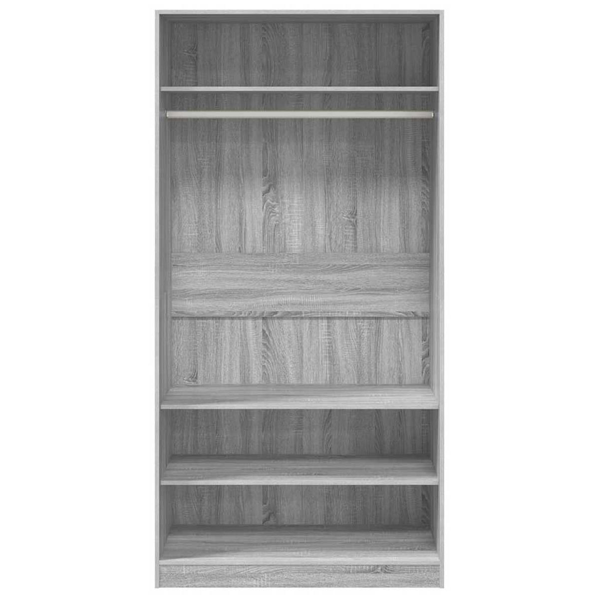 KLEIDERSCHRANK GRAU SONOMA 100X50X200 CM HOLZWERKSTOFF - Grau, Holz (50/200/100cm) - vidaXL