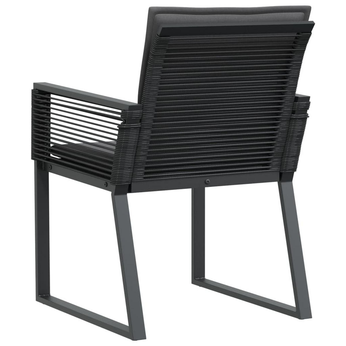 GARTENSTÜHLE Mit Kissen 4er Set Schwarz Poly Rattan - Schwarz, Kunststoff (53/79/59cm) - vidaXL