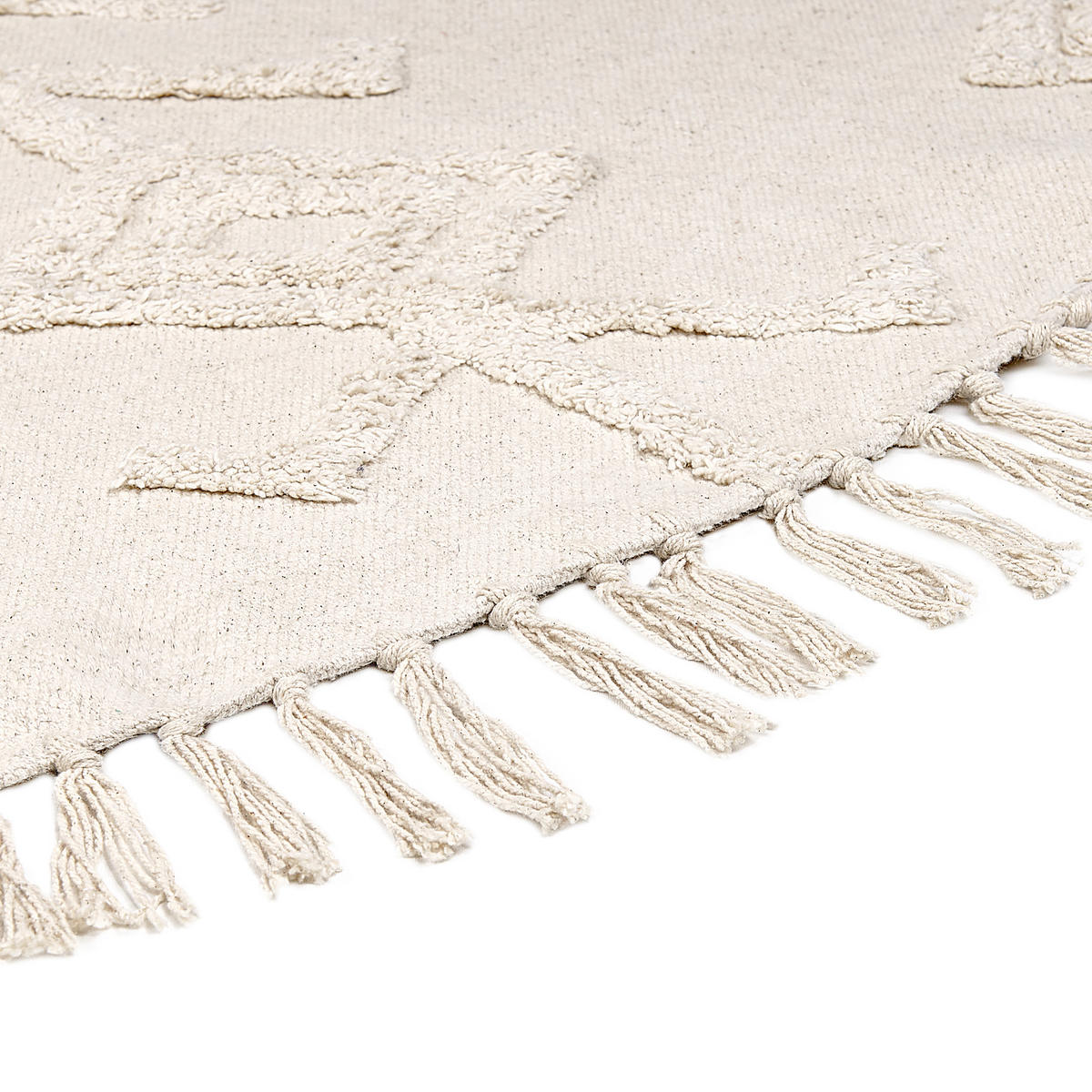 TEPPICH geflochten Beige 140 cm Harran - Beige, Textil (140/140cm) - Beliani