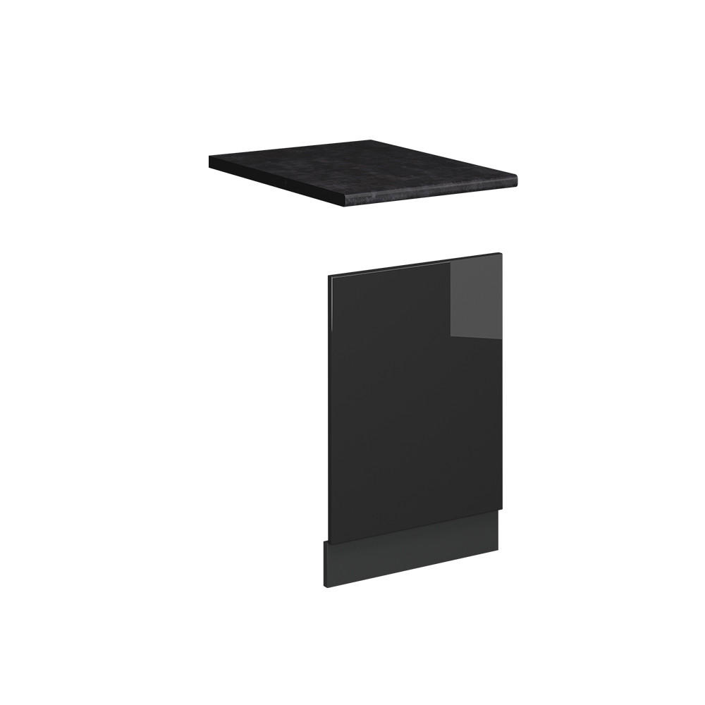 FRONTBLENDE Fame-Line Anthrazit Hochglanz 45 cm , AP Anthrazit - Schwarz Hochglanz/Anthrazit, Holzwerkstoff (45/67.4/1.6cm) - Vicco