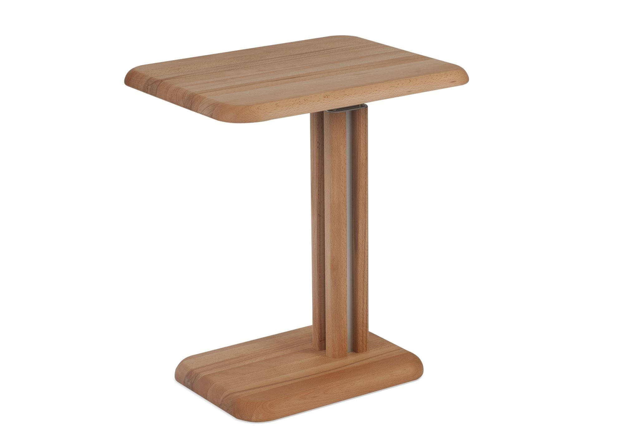 BEISTELLTISCH höhenverstellbar Carolan 55x40x58 Massivholz Kernbuche - Kernbuche, Holz (55/40/58cm) - 58aufmkessel