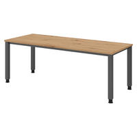 SCHREIBTISCH Serie-Q 80/200/74 cm in Wildeiche/Graphitfarben - Wildeiche/Graphitfarben, Holzwerkstoff (80/200/74cm) - bümö