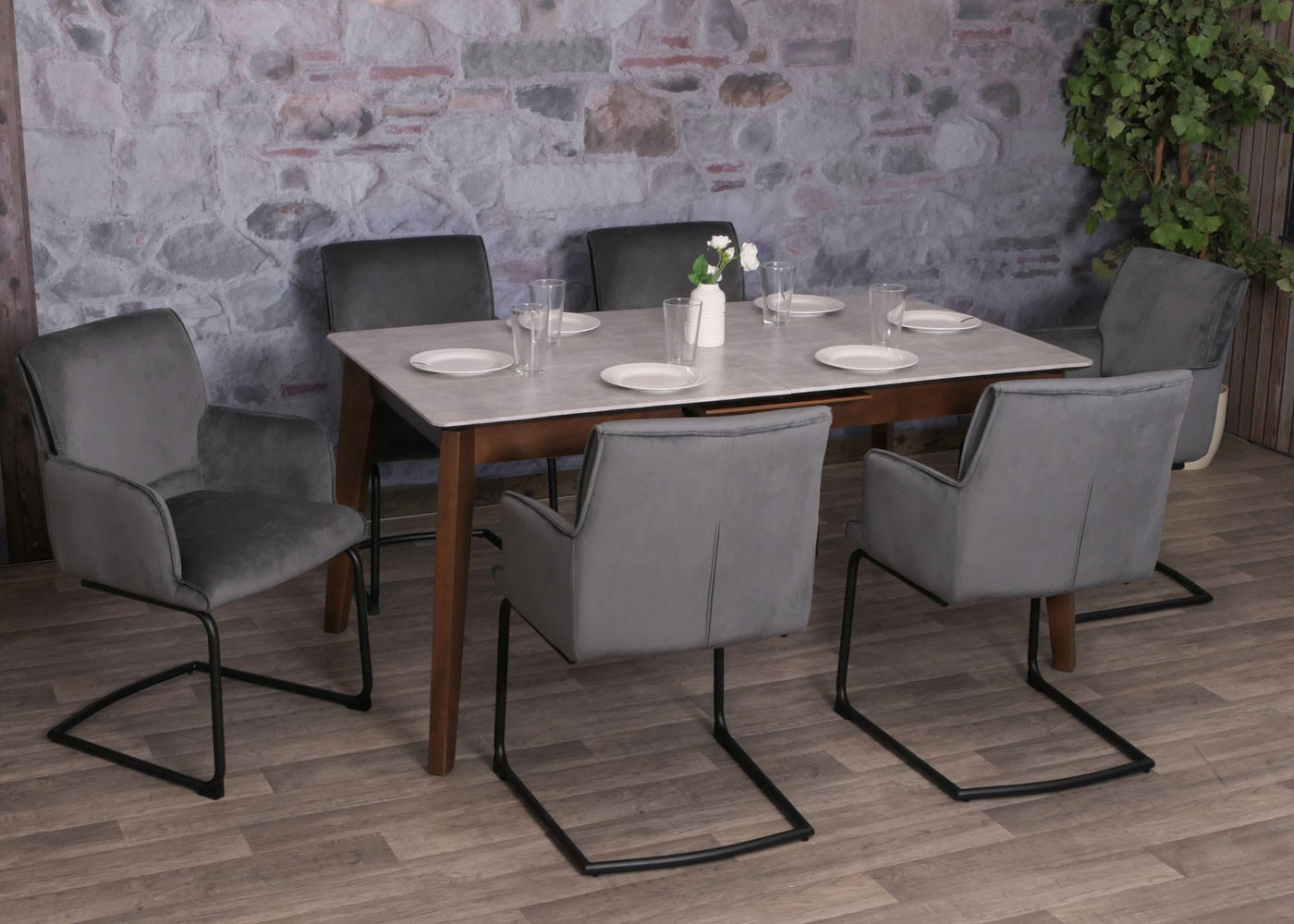 Thumbnail - MCW Freischwinger, Grau, Textil, 54x89x58 cm, Esszimmer, Stühle, Esszimmerstühle, Schwingstühle