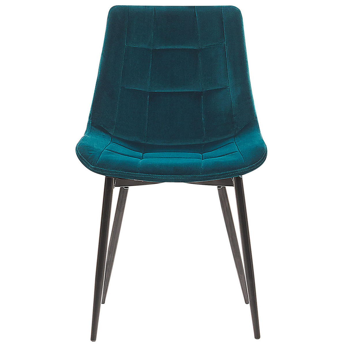 ESSZIMMERSTUHL 2er-Set Samtstoff Blau Melrose - Blau, Textil/Metall (51/82/59cm) - Beliani