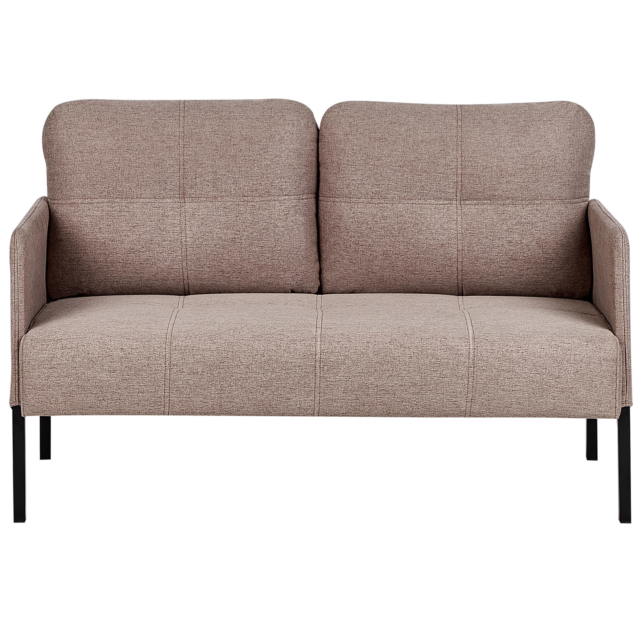 2-SITZER-SOFA hellbraun Lahti - Schwarz/Braun, Textil (124/70/70cm) - Beliani