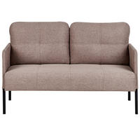 2-SITZER-SOFA hellbraun Lahti - Schwarz/Braun, Textil (124/70/70cm) - Beliani