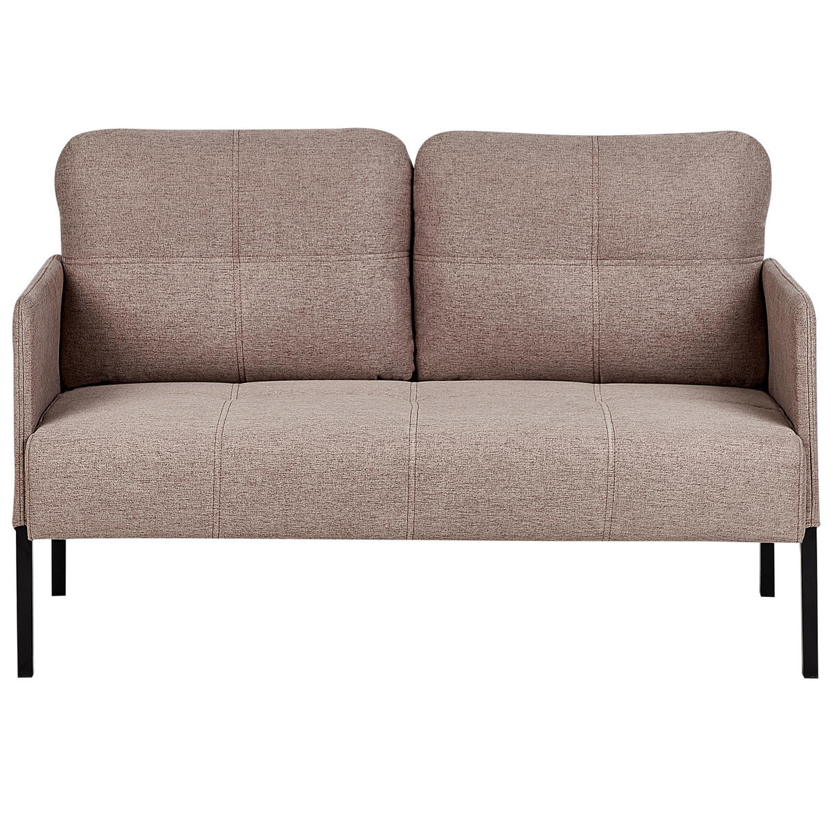 2-SITZER-SOFA hellbraun Lahti - Schwarz/Braun, Textil (124/70/70cm) - Beliani